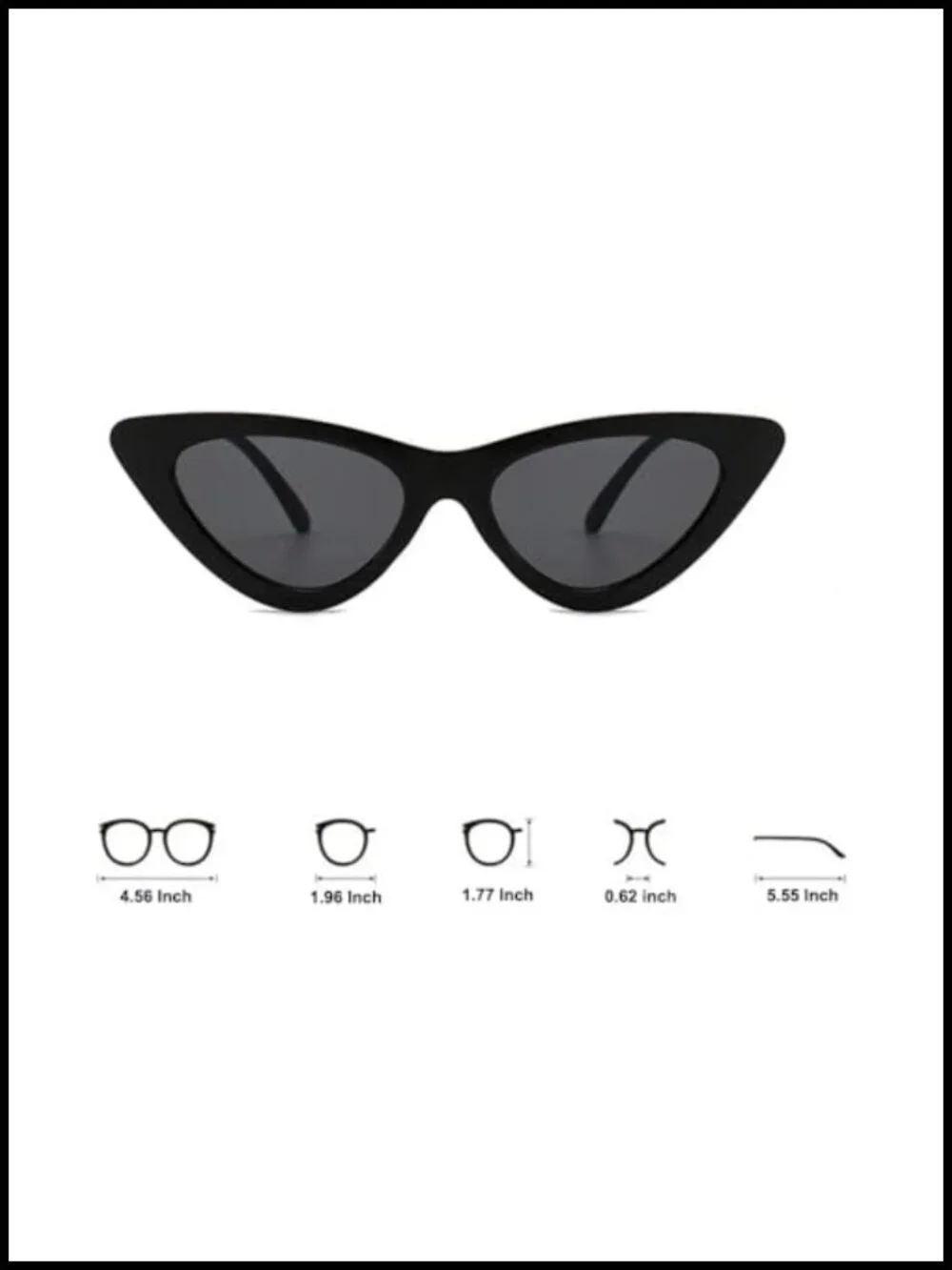 Retro Narrow Cat Eye Frame Sunglasses Trendy Sun Glasses UV Protection